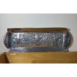 Frog Cast Aluminum Serving Tray 3 Frogs Rectangle 15.5 X 5.5"